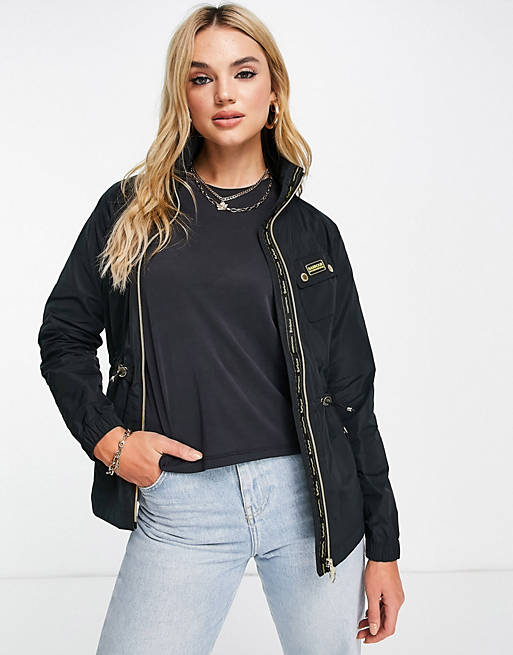 Barbour International Sugo showerproof zip up jacket in black