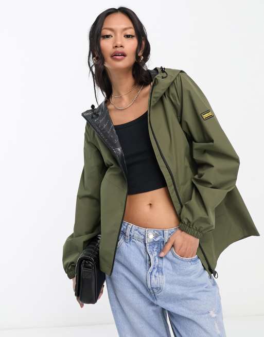 Barbour jacket green store womens