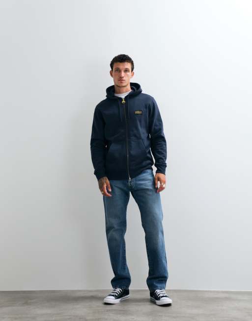 Barbour International - Sweat à capuche zippé avec logo graphique et imprimé au dos - Bleu marine, 4 de 5