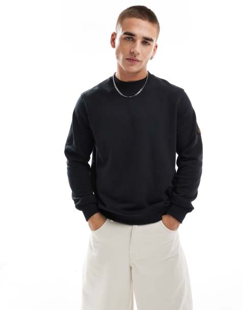 Barbour International – Sweatshirt in Schwarz mit Badge und Rundhalsausschnitt - view 1