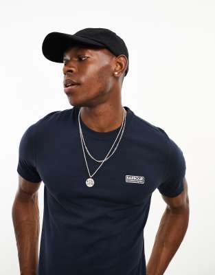 Barbour International – T-Shirt in Marineblau mit kleinem Logo - view 1