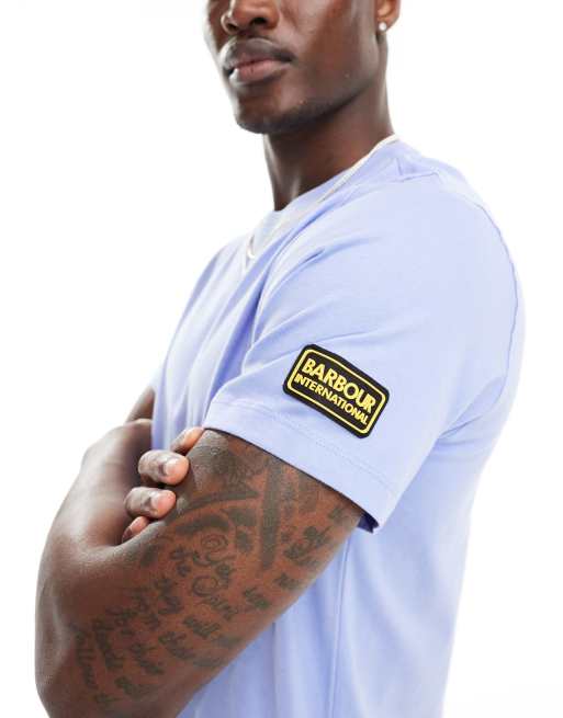Barbour International - T-shirt med tone-i-tone-logo i himmelblå