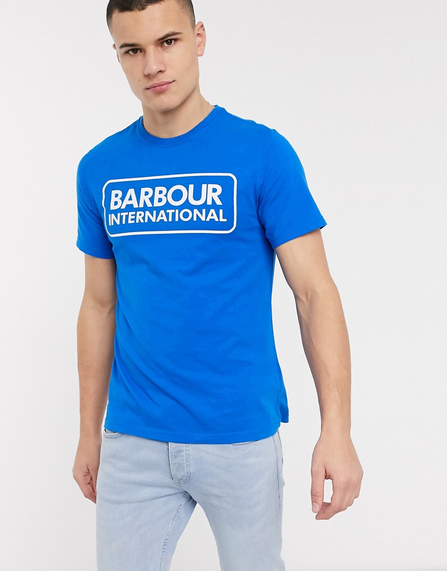 Barbour International - T-shirt met groot logo in blauw