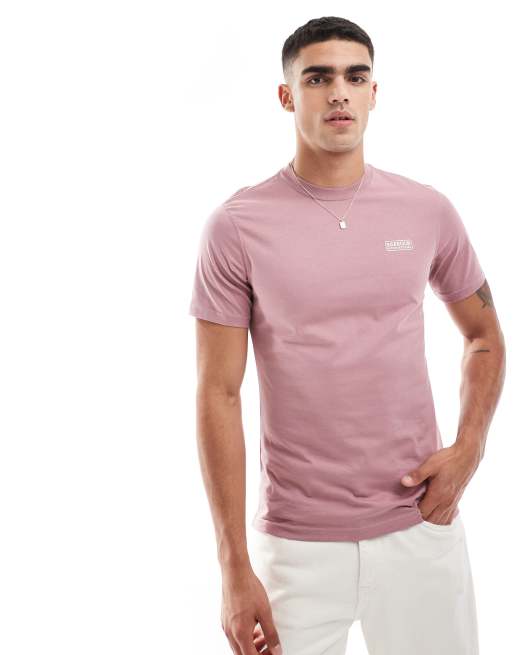 Barbour International - T-shirt met klein logo in granietroze