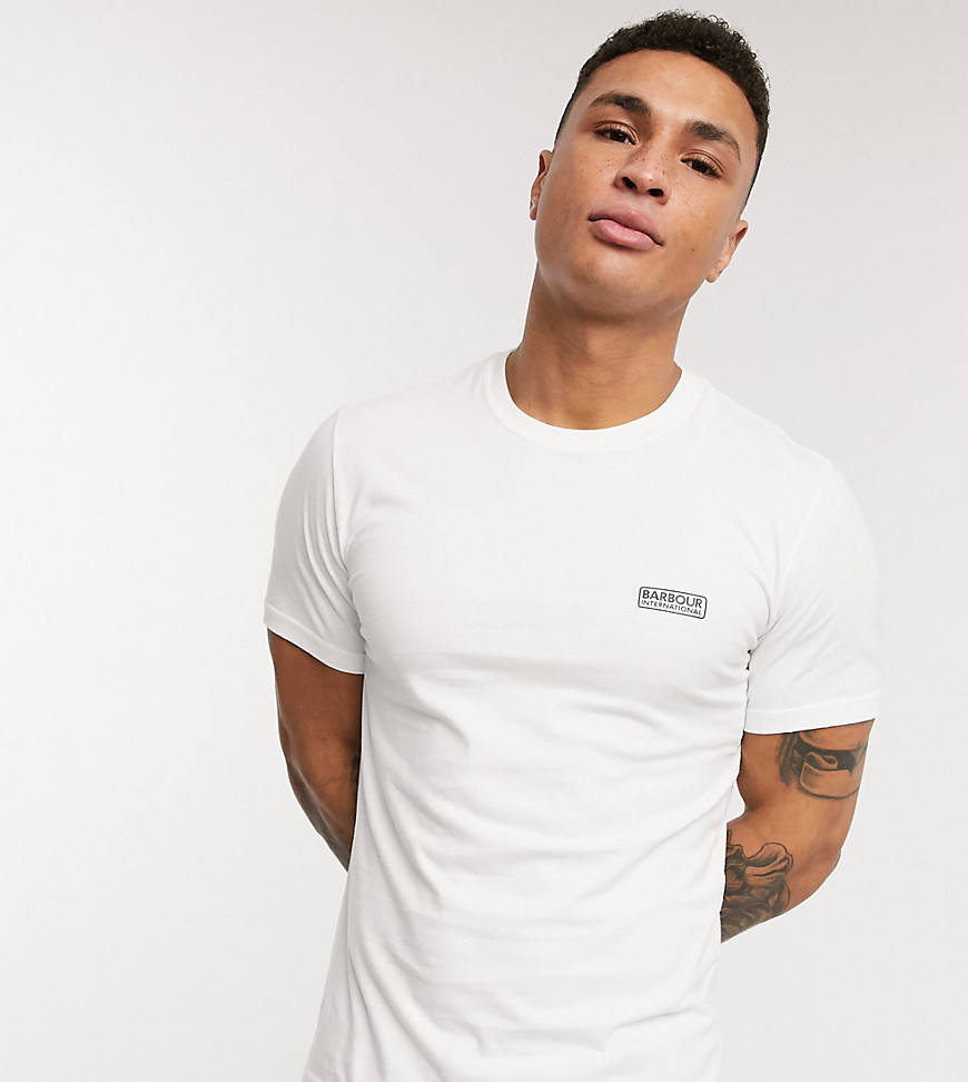 Barbour International - T-shirt slim bianca con logo - In esclusiva su ASOS-Bianco