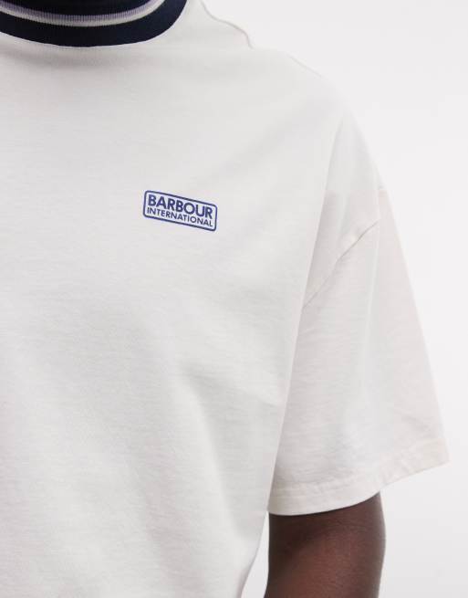 Barbour International - Taley - Oversized T-shirt met gekleurde rand en logo in wit, 3 van 5