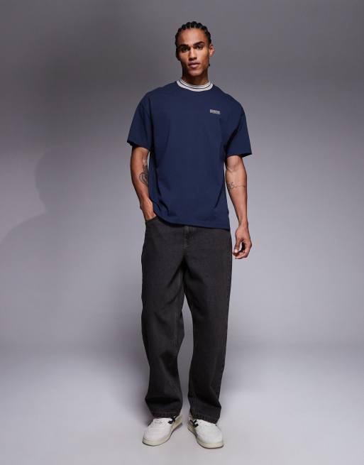 Barbour International Taley oversized tipped logo t-shirt in navy, 2 of 5