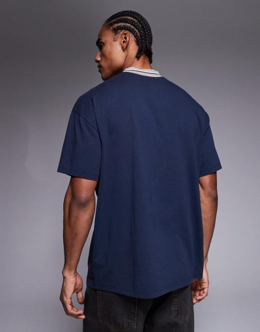 Barbour International Taley oversized tipped logo t-shirt in navy, 3 of 5