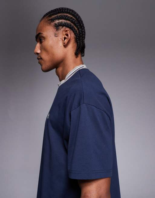 Barbour International Taley oversized tipped logo t-shirt in navy, 4 of 5