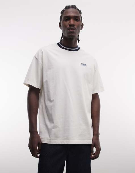 Barbour International - Taley - T-shirt oversize bianca con bordi a contrasto e logo - view 1