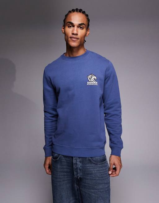 Barbour International – Talisman – Blå sweatshirt med grafisk logga och tryck baktill, 3 av 5