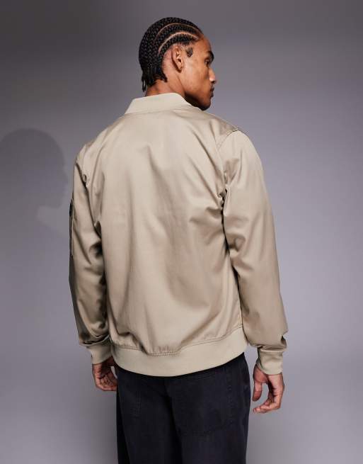 Barbour International – Tardon – Beige bomberjacka med dragkedja och logga, 3 av 5