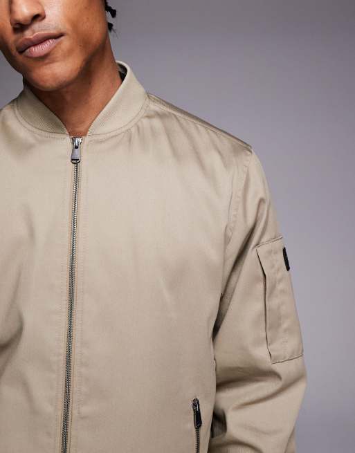 Barbour International – Tardon – Beige bomberjacka med dragkedja och logga, 5 av 5