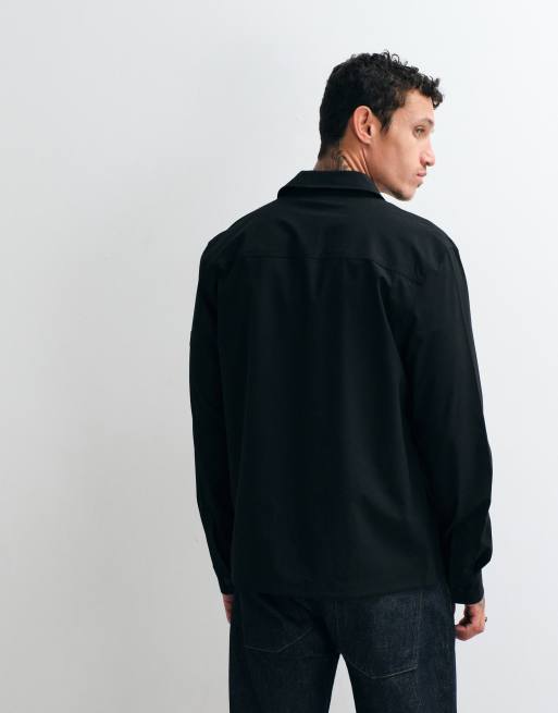 Barbour International Tash zip through overshirt in black (part of a set), 5 of 5