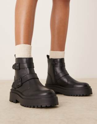 Barbour International Tasmin double buckle boots in black