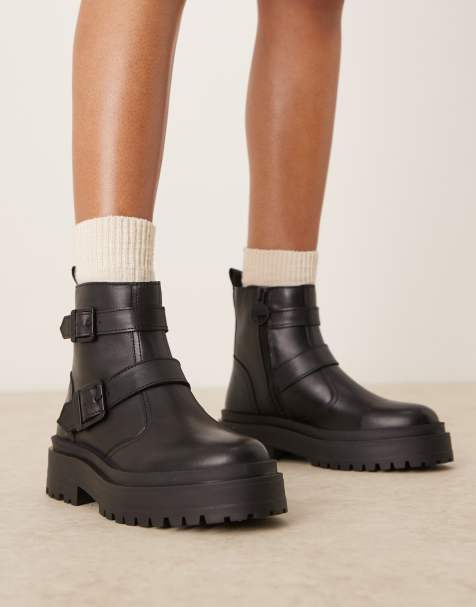 Barbour International Tasmin double buckle boots in black - view 1