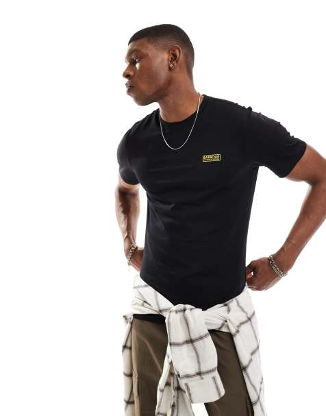 Barbour International – Throttle – Schmal geschnittenes T-Shirt in Schwarz mit Logo, exklusiv bei ASOS - view 1