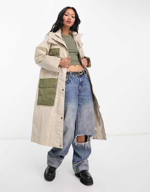 Barbour International – Thruxton – Wasserfeste Utility-Jacke in gebrochenem Weiß