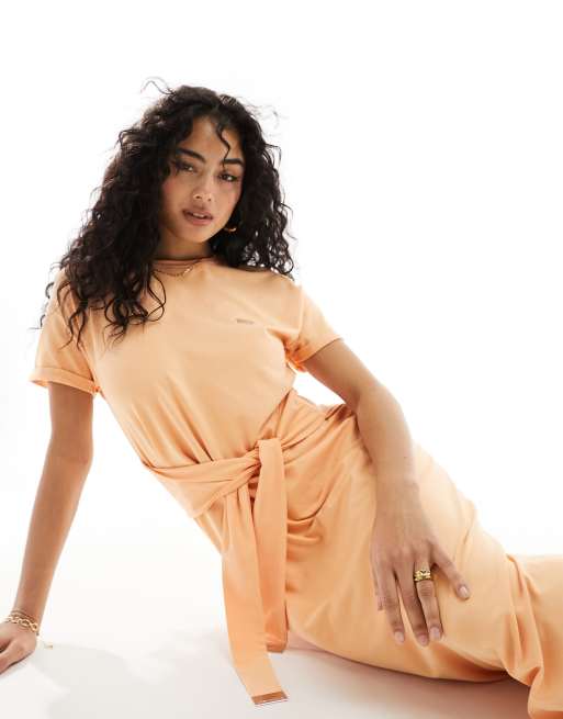 barbour orange dress Barbour Samphire Midi Dress in Orange