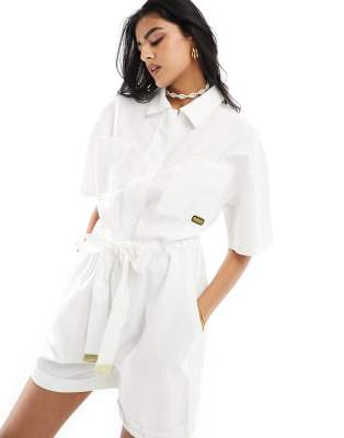 Barbour Barbour International tie waist playsuit in white
