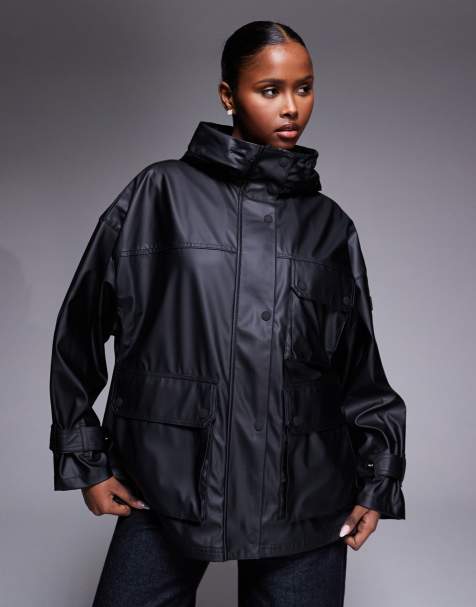 Barbour International Tika hooded showerproof jacket in black