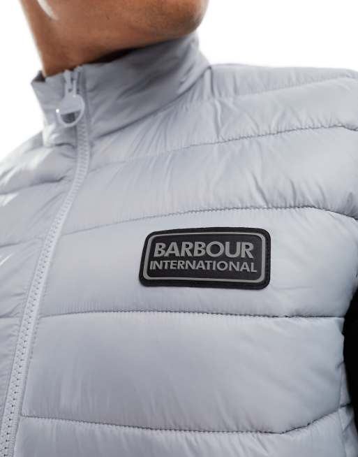 Barbour International Tourer Reed puffer vest in grey, 3 of 4