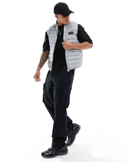 Barbour International Tourer Reed puffer vest in grey, 4 of 4