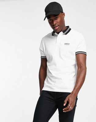 Barbour International track polo shirt in white - ASOS Price Checker