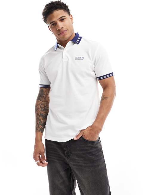 Barbour International - Tracker - Poloshirt met een gekleurd randje in wit
