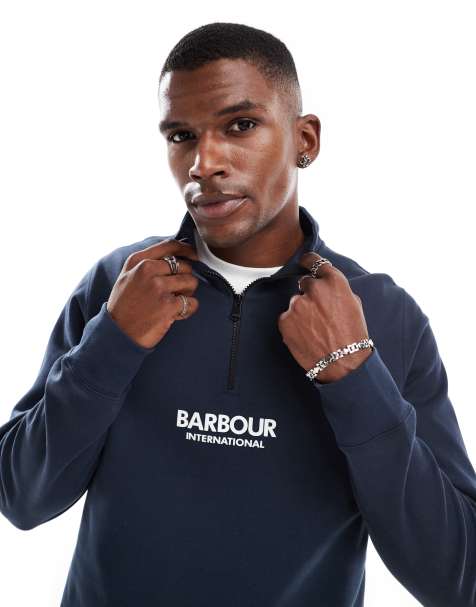 Barbour International - Transmission - Felpa con zip corta blu navy - view 1