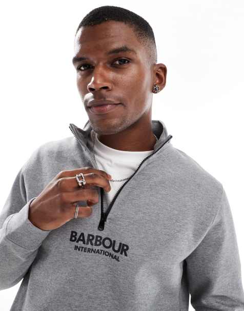 Barbour International Transmission half zip sweatshirt in grey - view 1