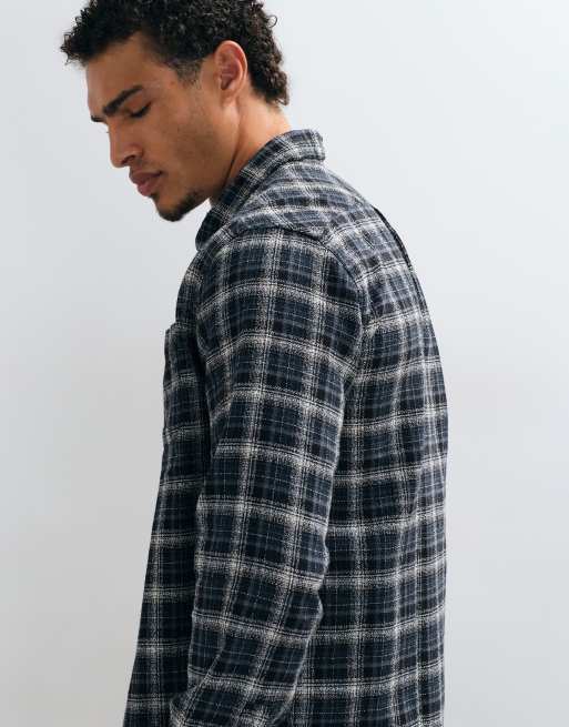 Barbour International Transverse långärmad rutig skjorta i svart, 4 av 5