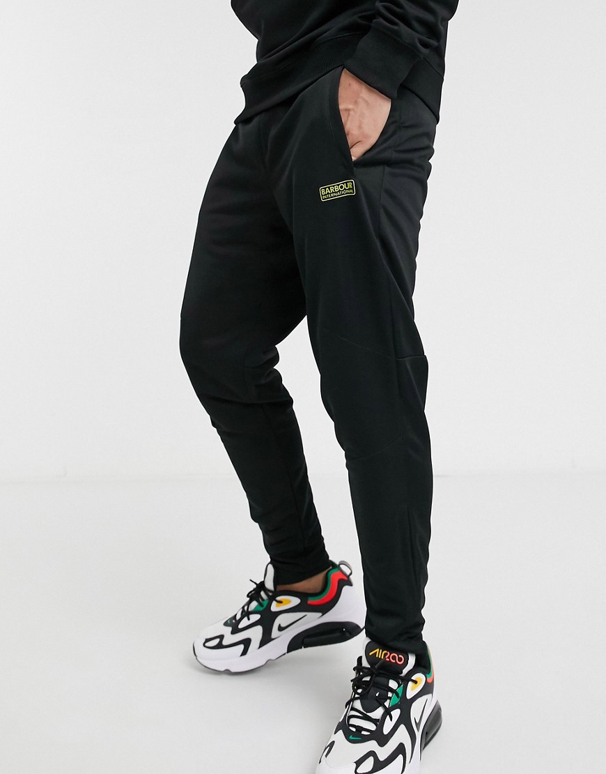 Barbour International tricot slim trackpants in black