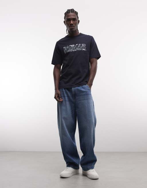 Barbour International – Unite – Marinblå t-shirt med logga, 2 av 5