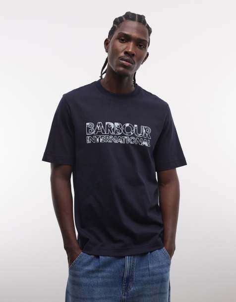 Barbour International Unite printed logo t-shirt in navy - view 1