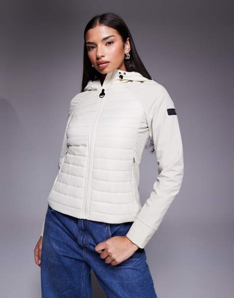 Barbour International – Valentina – Biała pikowana bluza dresowa - view 1