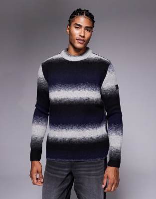 Barbour International Barbour International Vector colour block crew neck jumper in black