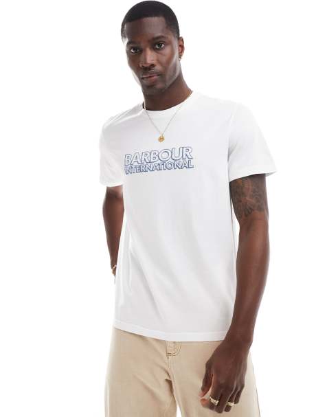 Barbour International – Vit t-shirt med logga - view 1