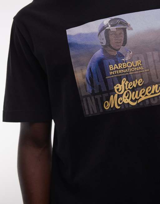 Barbour International Walde McQueen photographic t-shirt in black, 5 of 5