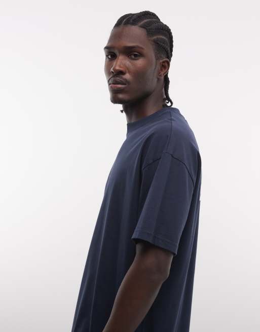 Barbour International - Wendell - T-Shirt oversize blu navy con logo e stampa sul retro, 5 di 5