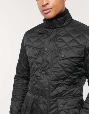 barbour international windshield quilted jacket black