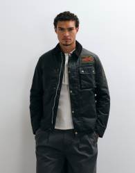 Barbour International Workers badge wax jacket in sage green