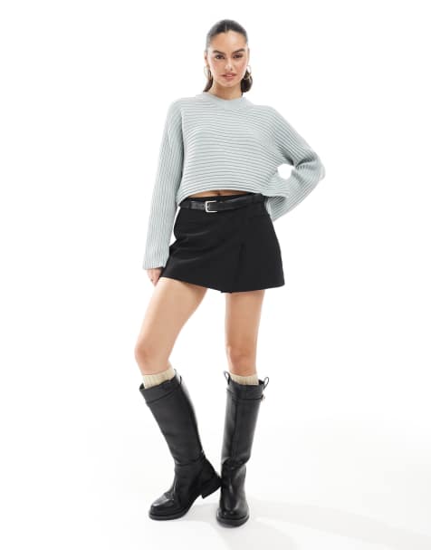Barbour International Zola ribbed knitted jumper in light blue - view 1