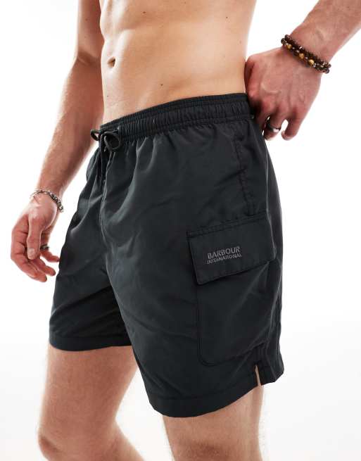 Barbour International - Zwemshort met zak in zwart