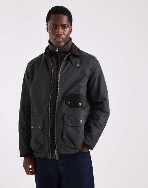 Barbour Jig wax jacket in sage - DGREEN - view 1