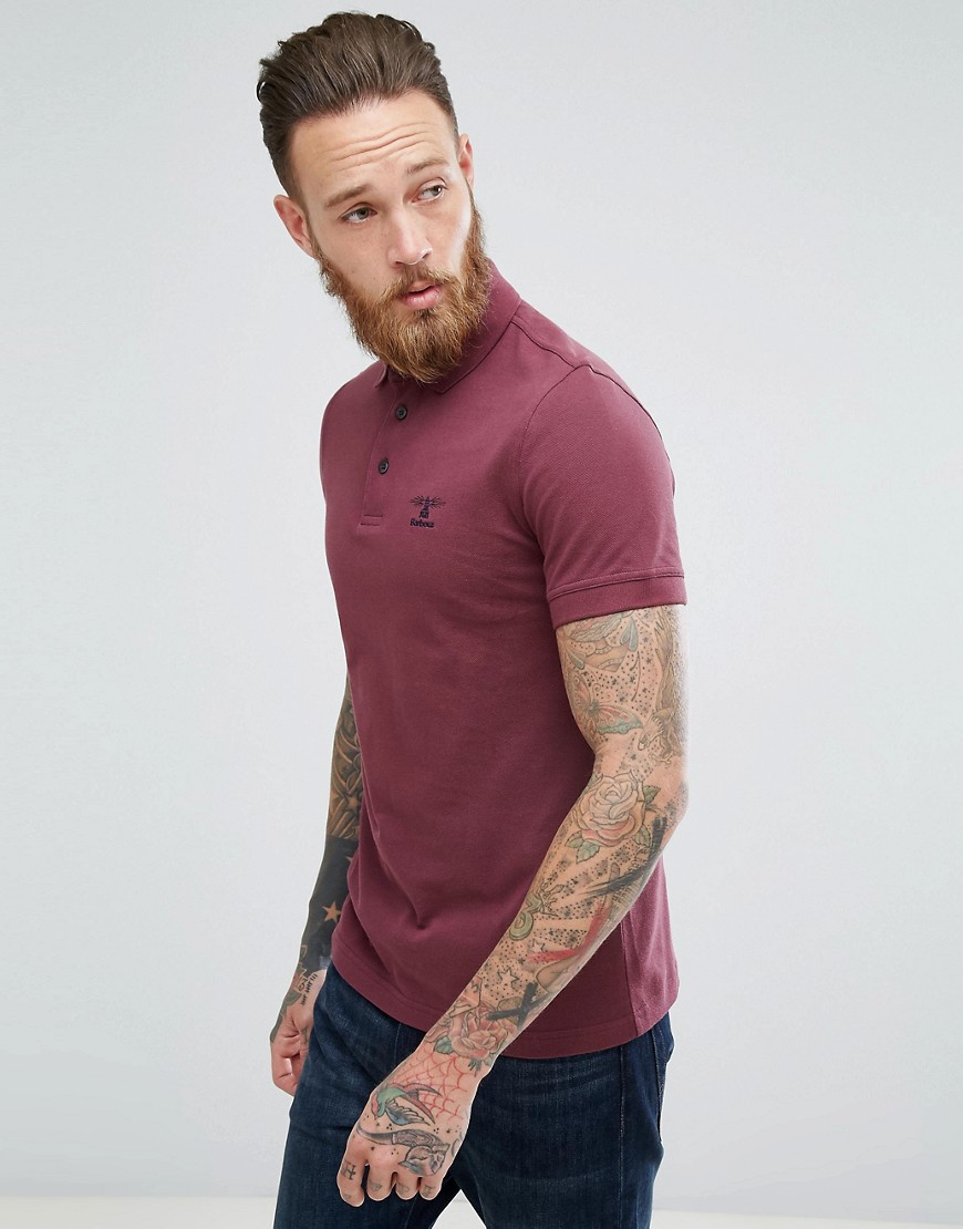 Barbour Joshua Polo With Beacon Logo in Merlot-Red