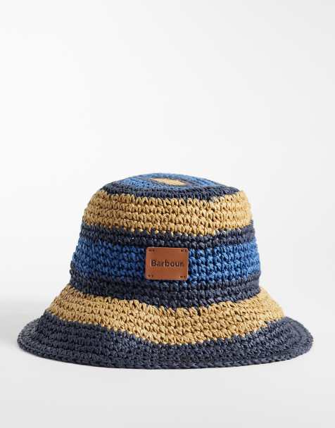Barbour Josie crochet logo bucket hat in multi stripe