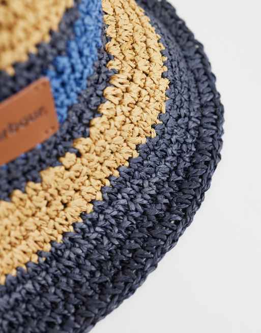 Barbour Josie crochet logo bucket hat in multi stripe, 3 of 3