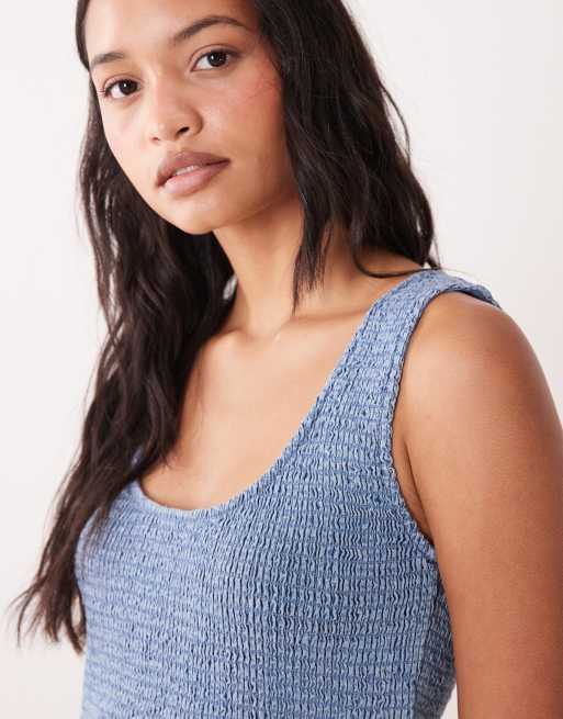 Barbour Josie shirred maxi dress in blue, 4 of 4
