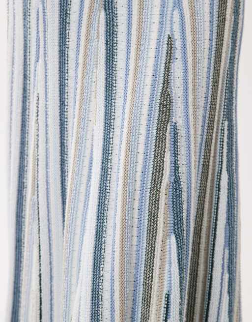 Barbour Josie textured knitted maxi skirt in blue stripe (Part of a set), 4 of 5